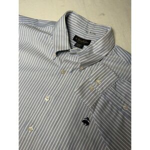 Brooks Brothers Supima Cotton Button Down Shirt XL Blue White Stripe